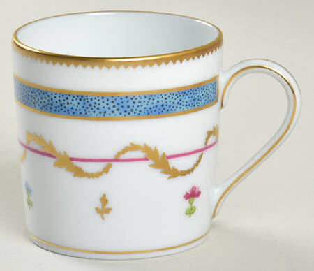 Vieux Paris Blue Flat Demitasse Cup