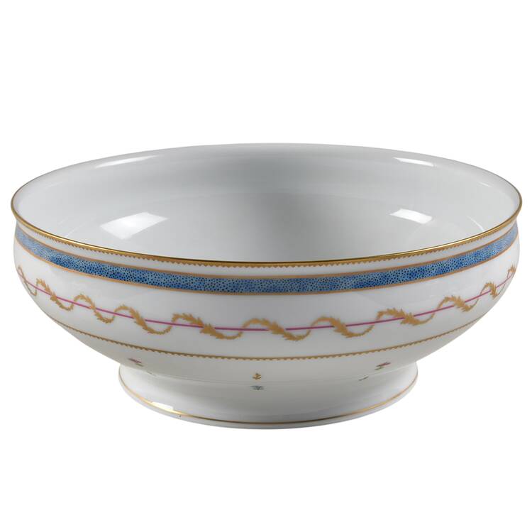 Vieux Paris Blue 9" Salad Serving Bowl