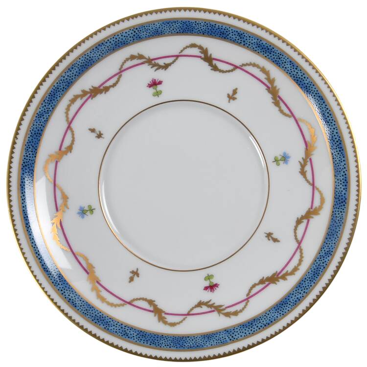 Vieux Paris Blue Saucer for Cream Soup Bowl