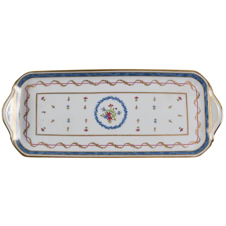 Vieux Paris Blue Oblong Cake Plate