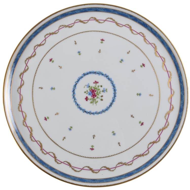 Vieux Paris Blue Cake Plate