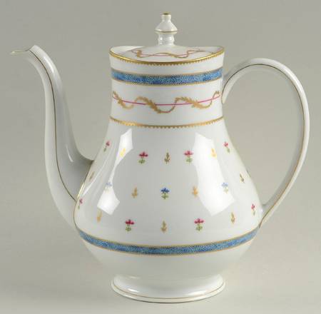 Vieux Paris Blue Coffee Pot & Lid