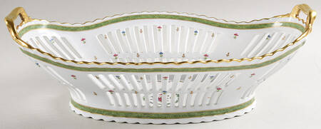 Vieux Paris Green (Vert) 16" Oval Pierced Basket