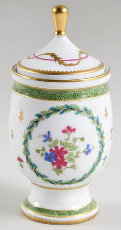 Vieux Paris Green (Vert) Covered Petite Jar & Lid