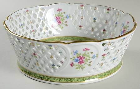 Vieux Paris Green (Vert) 8" Round Open Weave Basket