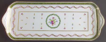 Vieux Paris Green (Vert) Oblong Cake Plate
