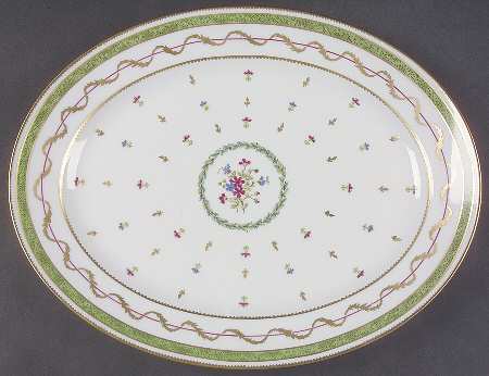 Vieux Paris Green (Vert) 13" Oval Serving Platter
