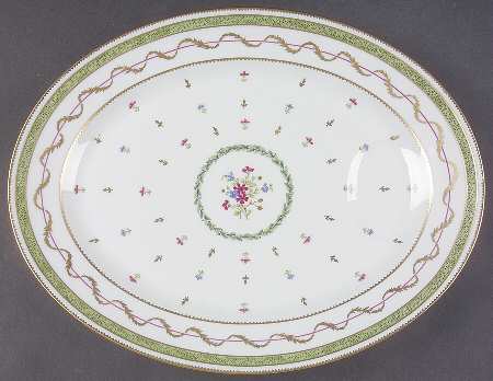Vieux Paris Green (Vert) 13" Oval Serving Platter