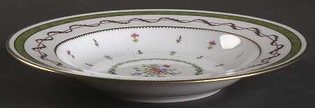 Vieux Paris Green (Vert) Large Rim Soup Bowl