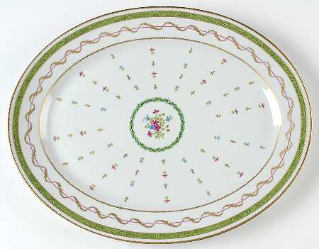 Vieux Paris Green (Vert) 16" Oval Serving Platter