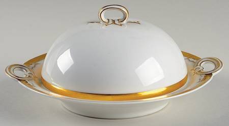 Wedding Ring Round Covered Butter with Strainer by Haviland