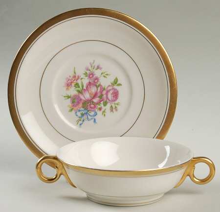 Winfield Footed Cream Soup Bowl & Saucer Set
