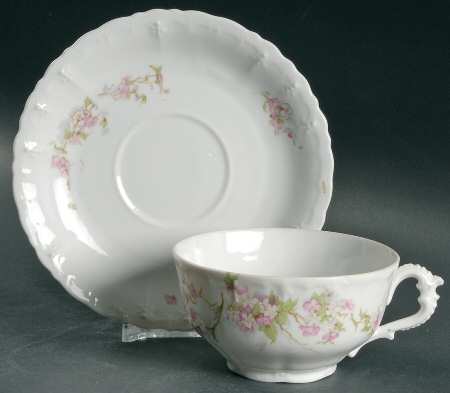9322 Pink Flat Cup & Saucer Set