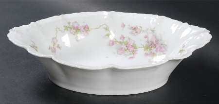 9322 Pink 10" Oval Vegetable Bowl