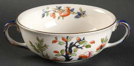 Indian Tree (Scalloped, Gold) Flat Cream Soup Bowl