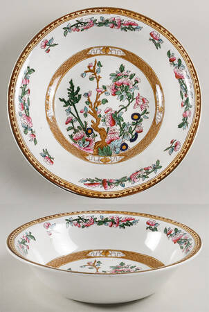 Indian Tree (Smooth, Gold) 8" Round Vegetable Bowl