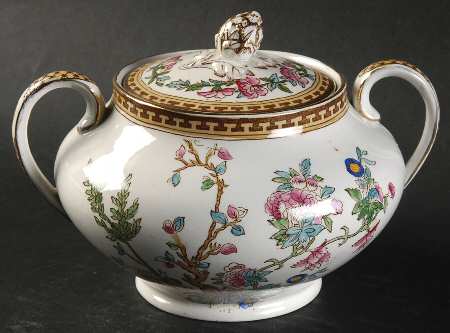 Indian Tree (Smooth, Gold) Sugar Bowl & Lid