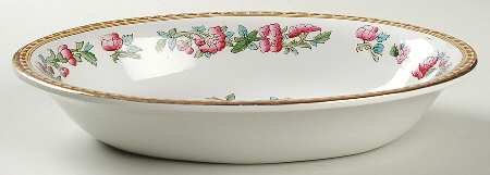 Indian Tree (Smooth, Gold) 10" Oval Vegetable Bowl
