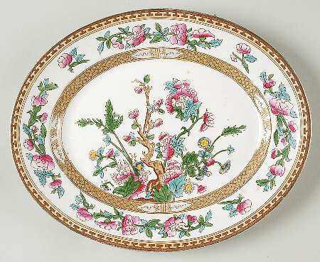 Indian Tree (Smooth, Gold) 10" Oval Serving Platter