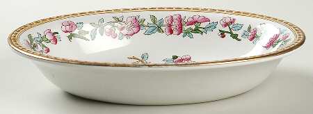 Indian Tree (Smooth, Gold) 9" Oval Vegetable Bowl