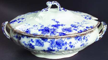 Larch (Flow Blue) Tureen &  Lid
