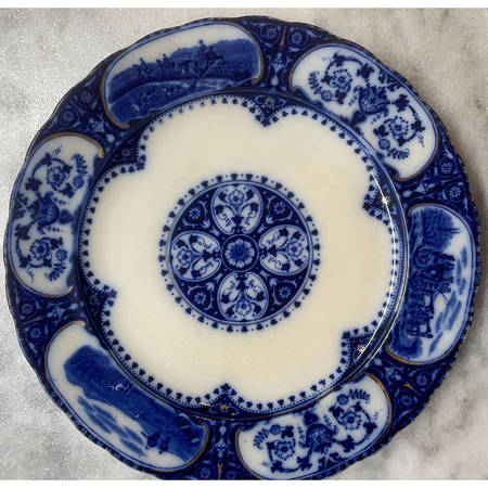 Leicester Flow Blue (Center Design) Dinner Plate