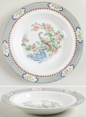 Rockery & Pheasant Large Rim Soup Bowl