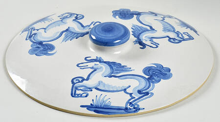 Blue Horse Lid for 3 Quart Round Casserole