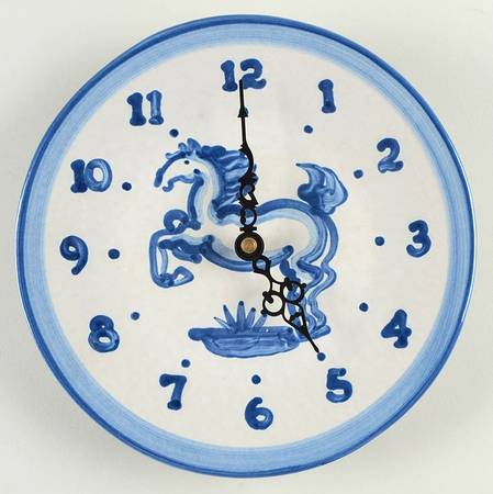 Blue Horse Clock Plate