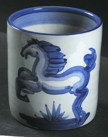 Blue Horse Utensil Holder