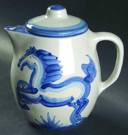 Blue Horse Coffee Pot & Lid