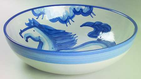 Blue Horse 11" Pasta Serving Bowl