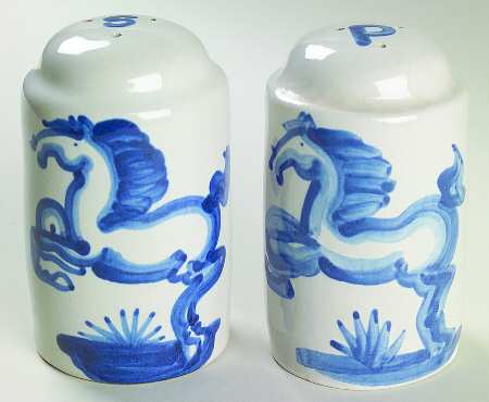 Blue Horse Oversized Salt & Pepper Set