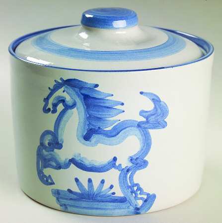 Blue Horse Salt Box & Lid