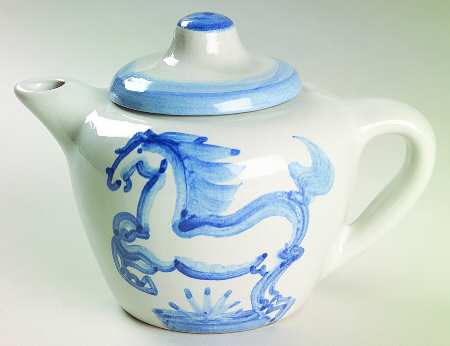 Blue Horse Mini Teapot & Lid