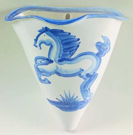 Blue Horse Wall/Hanging Vase