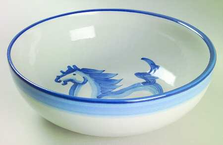 Blue Horse Venetian Bowl