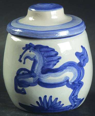 Blue Horse Sugar Bowl & Lid