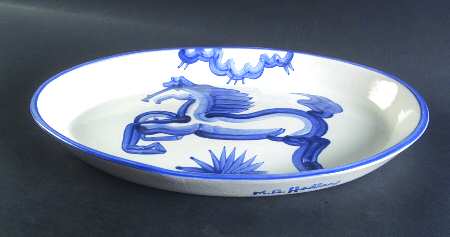 Blue Horse 13" Oval Serving Platter