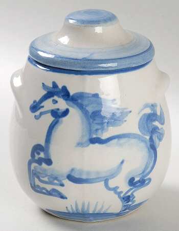 Blue Horse Oversize Sugar Bowl & Lid