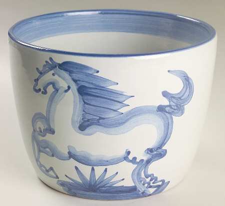 Blue Horse 6" Cachepot