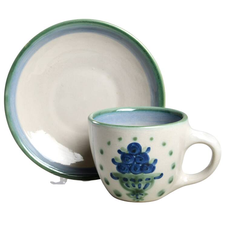 Bouquet Flat Cup & Saucer Set by M A Hadley