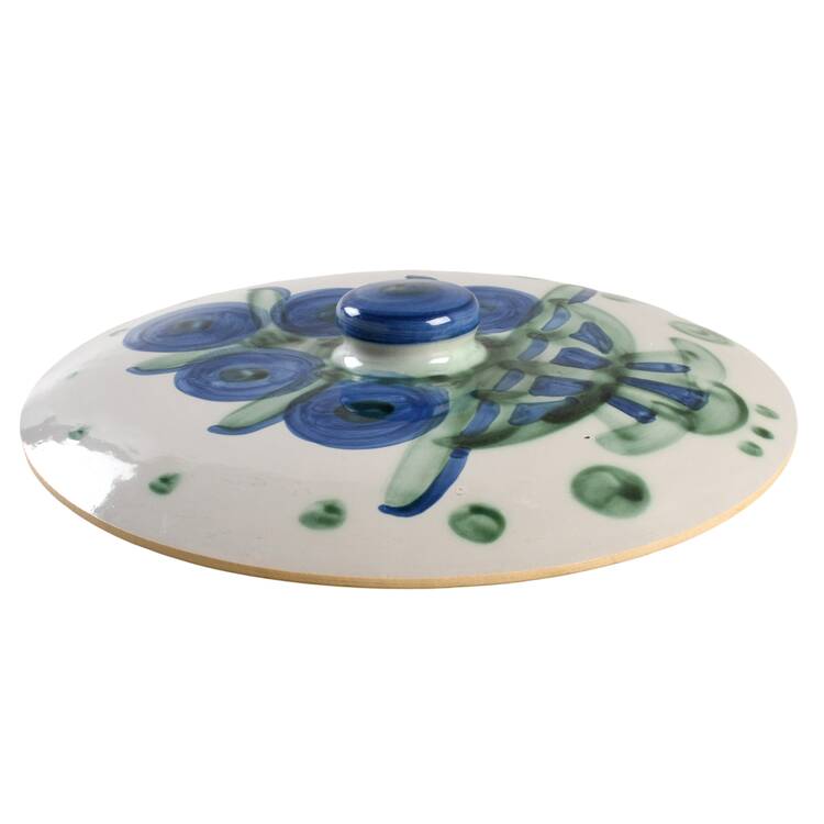 Bouquet Lid for 4 Quart Round Casserole by M A Hadley