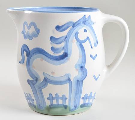Country Scene Blue 80 Oz Pitcher