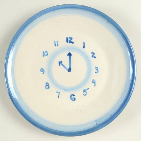 Country Scene Blue Salad/Dessert Plate