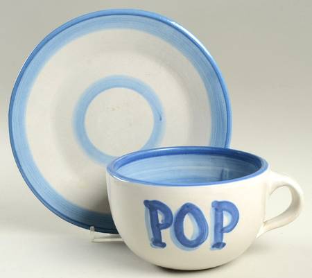 Country Scene Blue Oversized Cup & Saucer Set