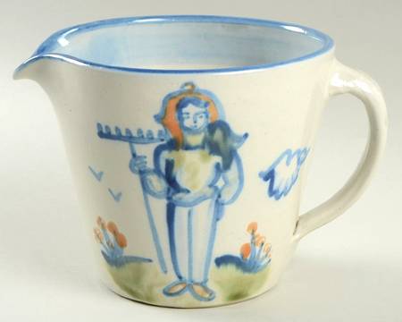 Country Scene Blue Mixing Pitcher