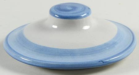 Country Scene Blue Lid for Porringer