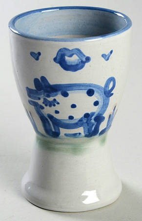 Country Scene Blue Single Egg Cup