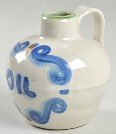 Country Scene Blue Oil Cruet No Stopper
